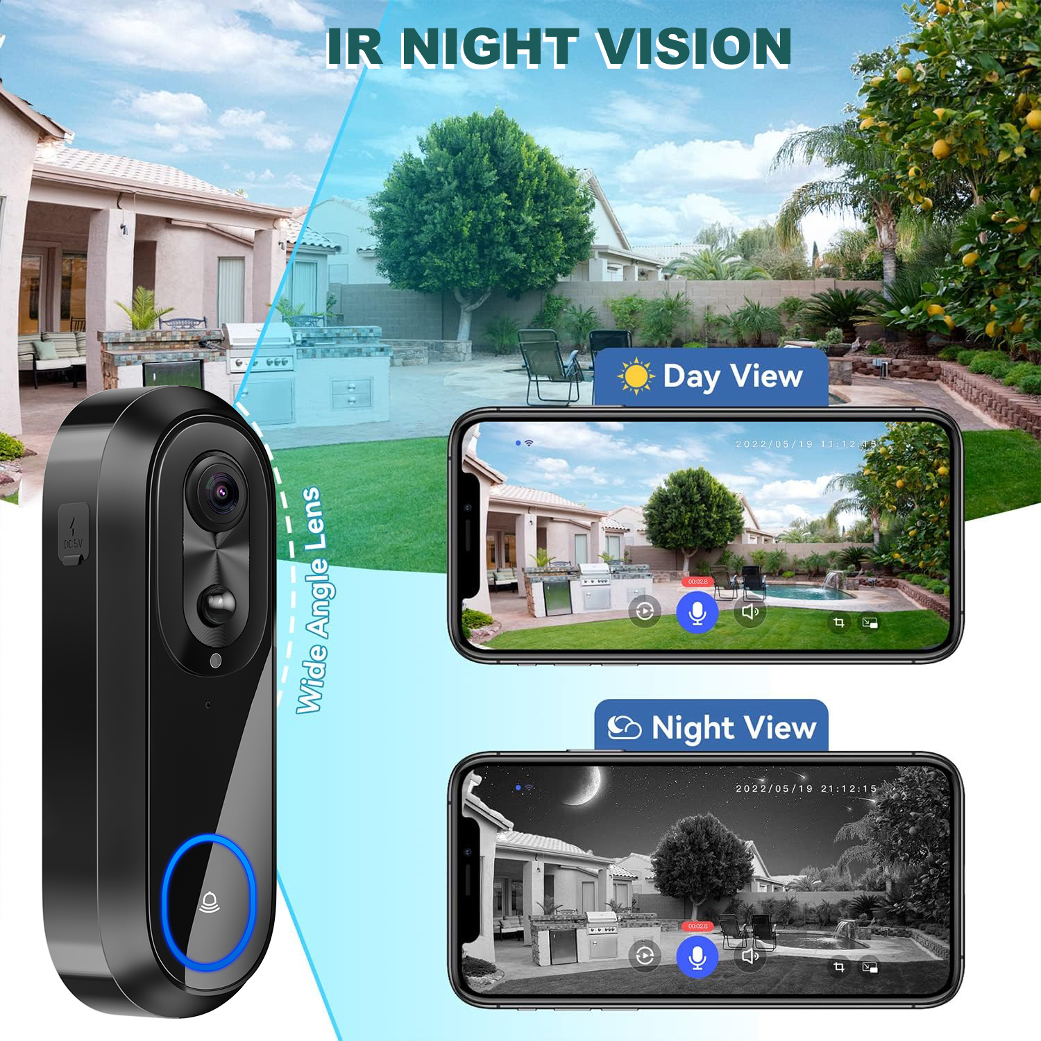 5G 2.4G WiFi Video Doorbell 10 - огляд і ціна Smart Doorbell Wired