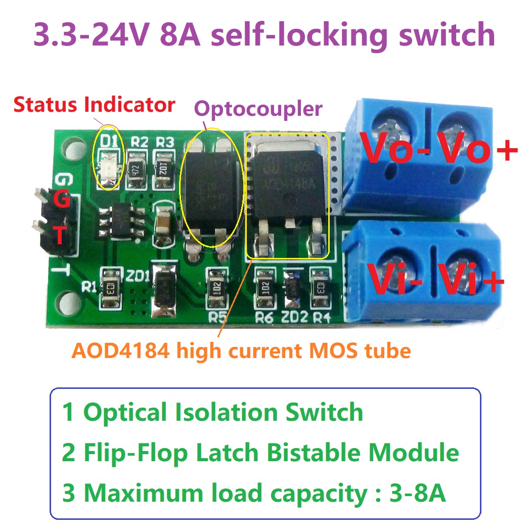 3.3V-24V 8A Isolation Flip-Flo - огляд і ціна Shelly Relay Module