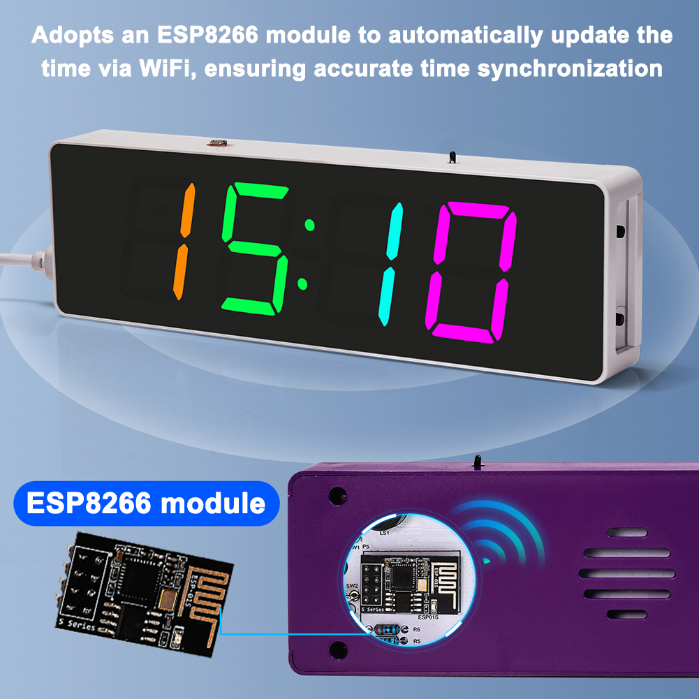 ESP8266 IoT Colorful WiFi Cloc - огляд і ціна Home Automation Diy