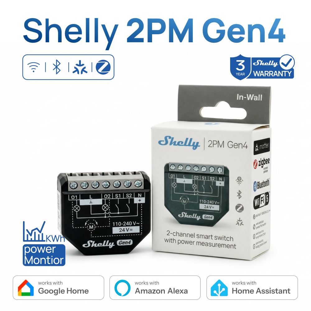 Shelly 2PM Gen4 Zigbee 2 Chann - огляд і ціна Shelly Relay Module