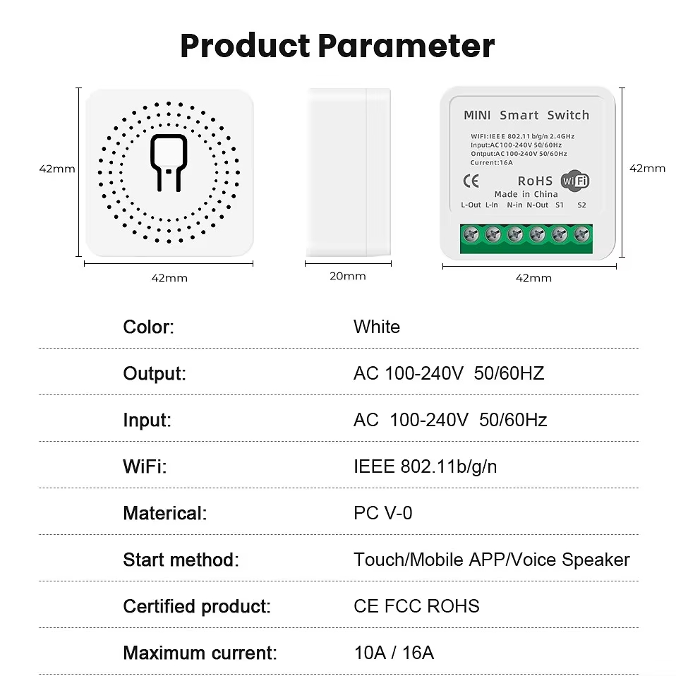 Mini 16A WiFi Switch Smart Lif - огляд і ціна Home Automation Technology
