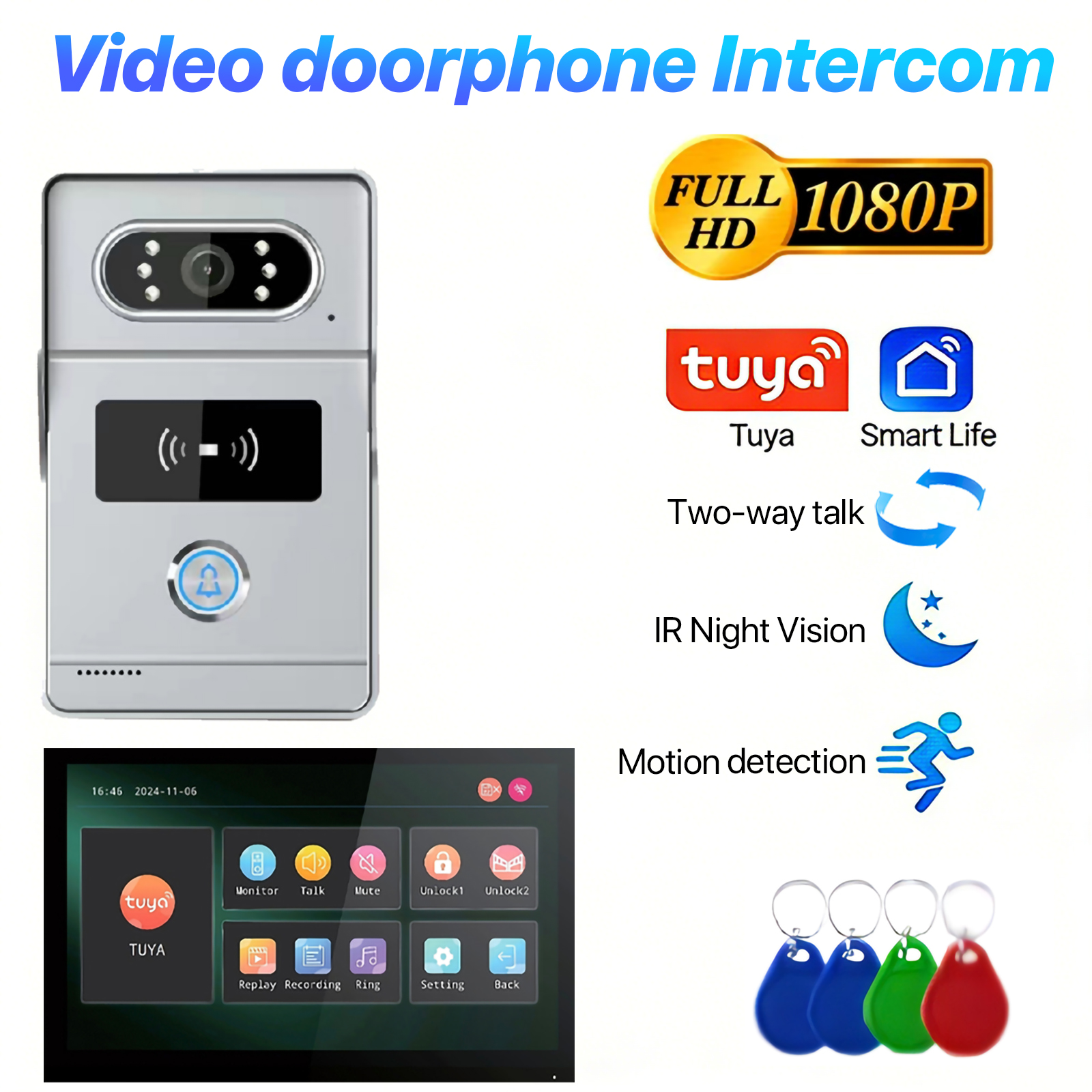 Tuya 7' Touch Screen Smart Vid - огляд і ціна Smart Doorbell Wired