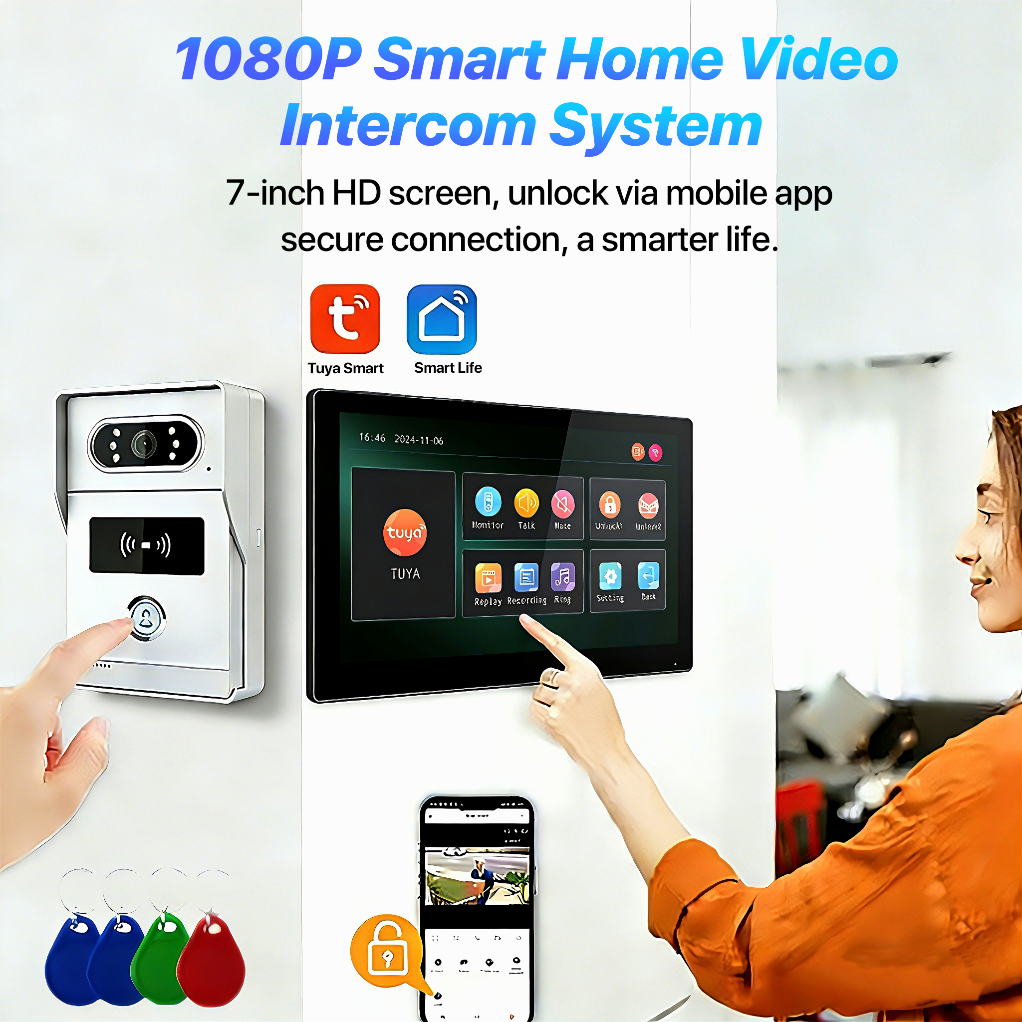 Tuya 7' Touch Screen Smart Vid - огляд і ціна Smart Doorbell Wired