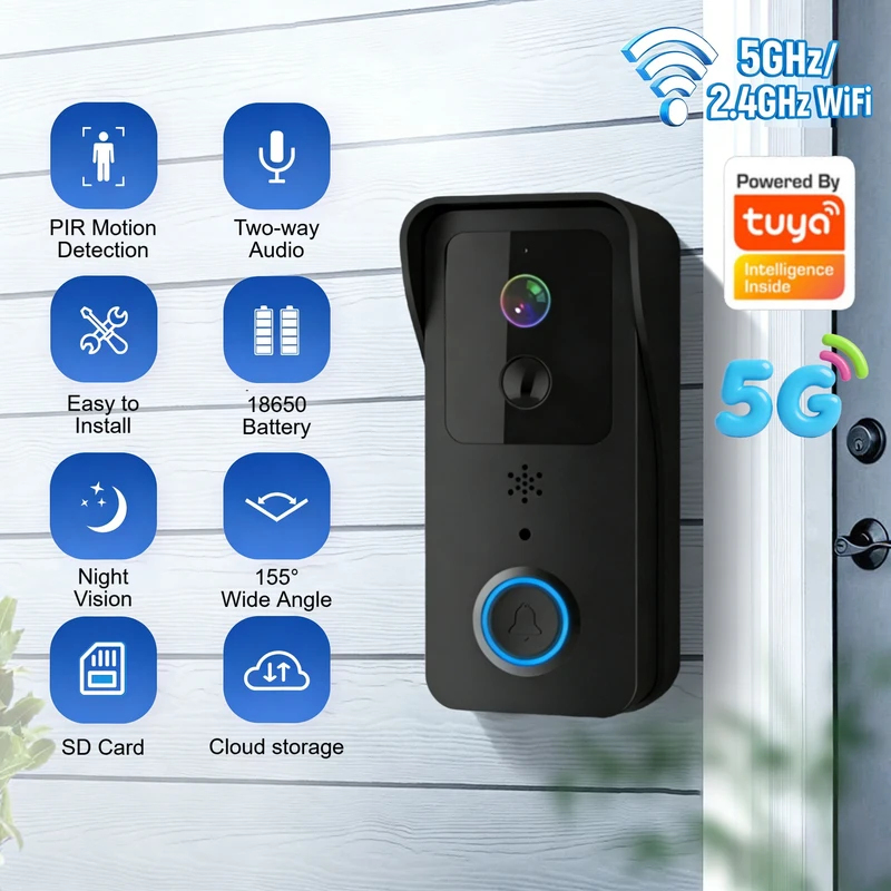 5G/2.4G WiFi Video Doorbell 10 - огляд і ціна Smart Doorbell Wired