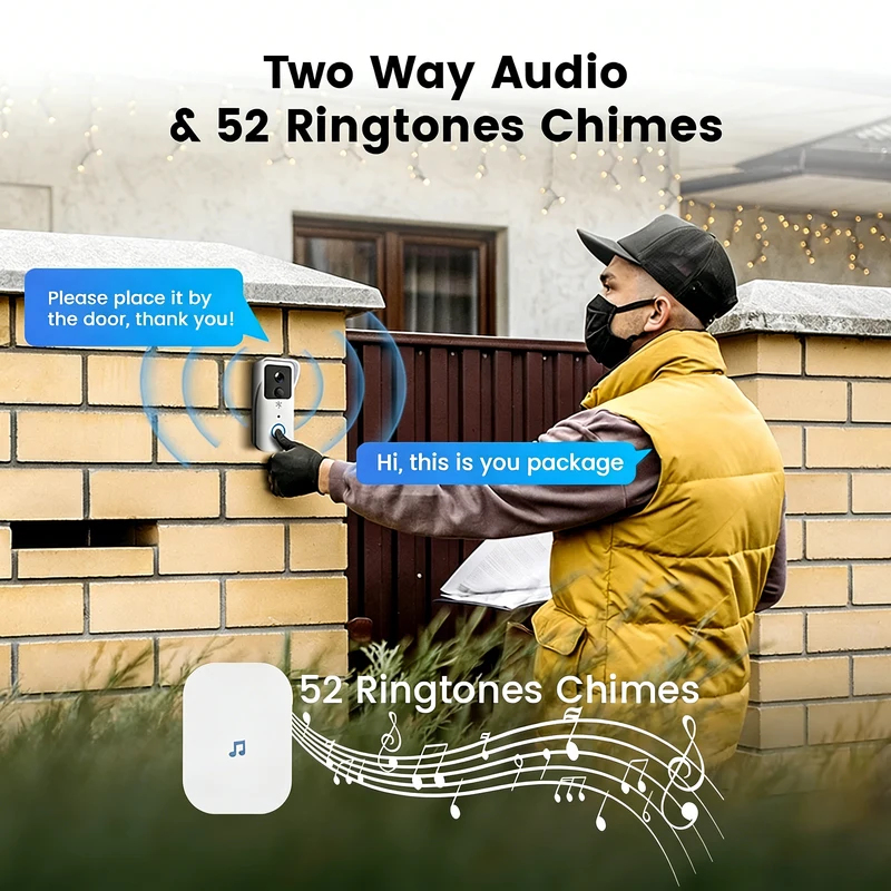 5G/2.4G WiFi Video Doorbell 10 - огляд і ціна Smart Doorbell Wired