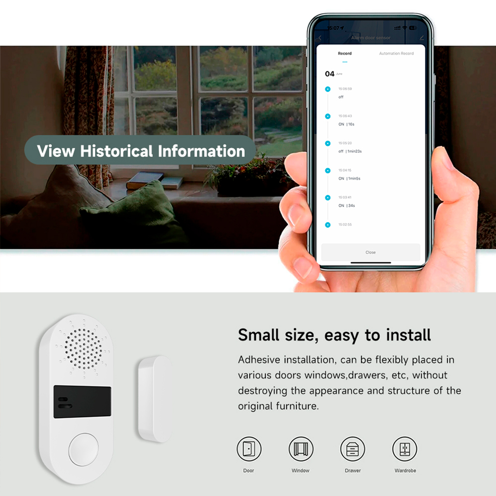 Tuya Zigbee Wireless Door Wind - огляд і ціна Home Automation Technology