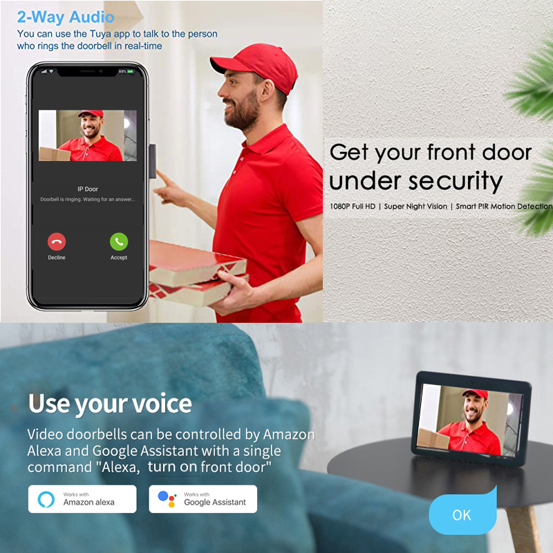 Tuya Smart 1080P Doorbell Came - огляд і ціна Smart Doorbell Wired