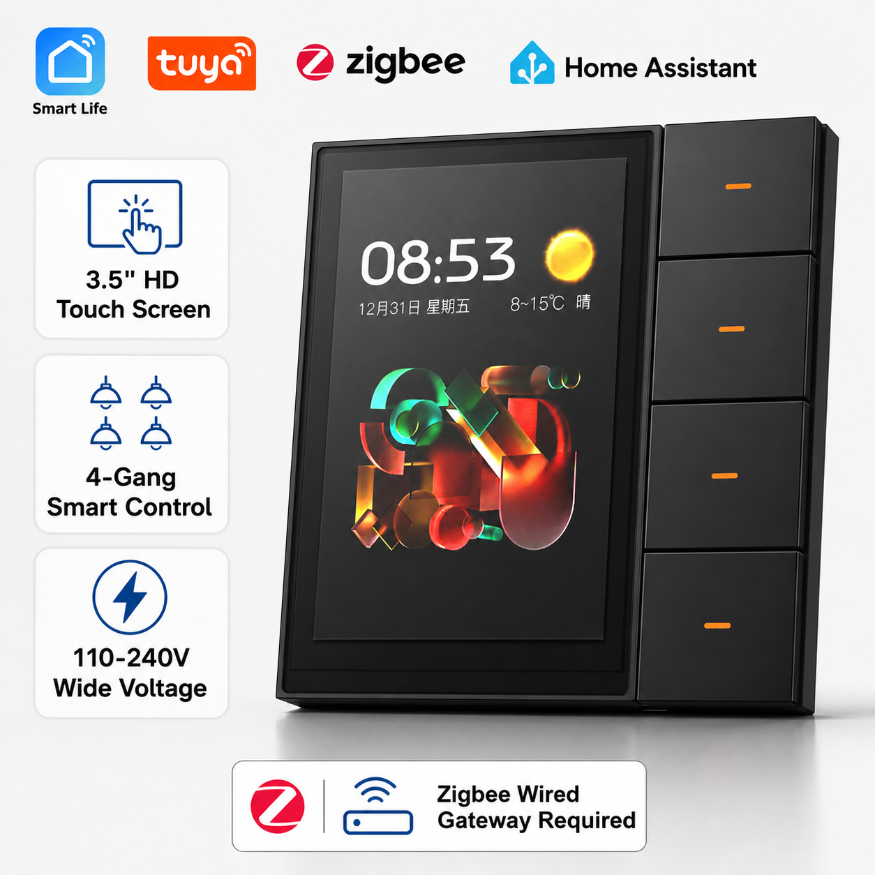 F3-pro Tuya Smart Panel ZigBee - огляд і ціна Home Automation Technology